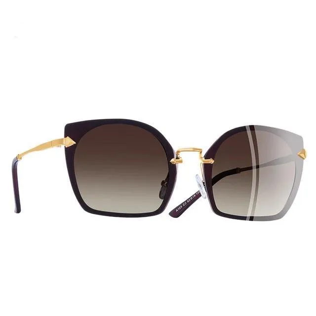 Rimless Frame Polarized Sunglasses for Women
