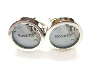Rosarito Mexico Map Cufflinks