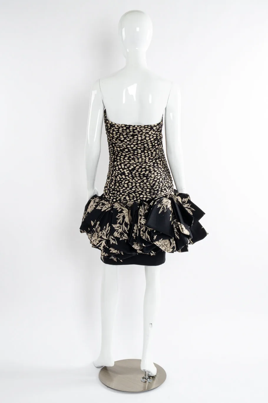 Ruched Spot Flounce Dress