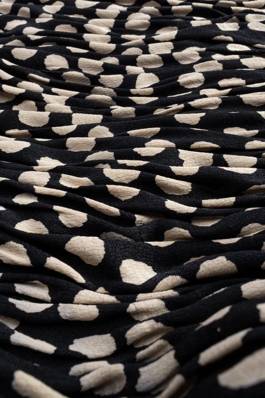 Ruched Spot Flounce Dress