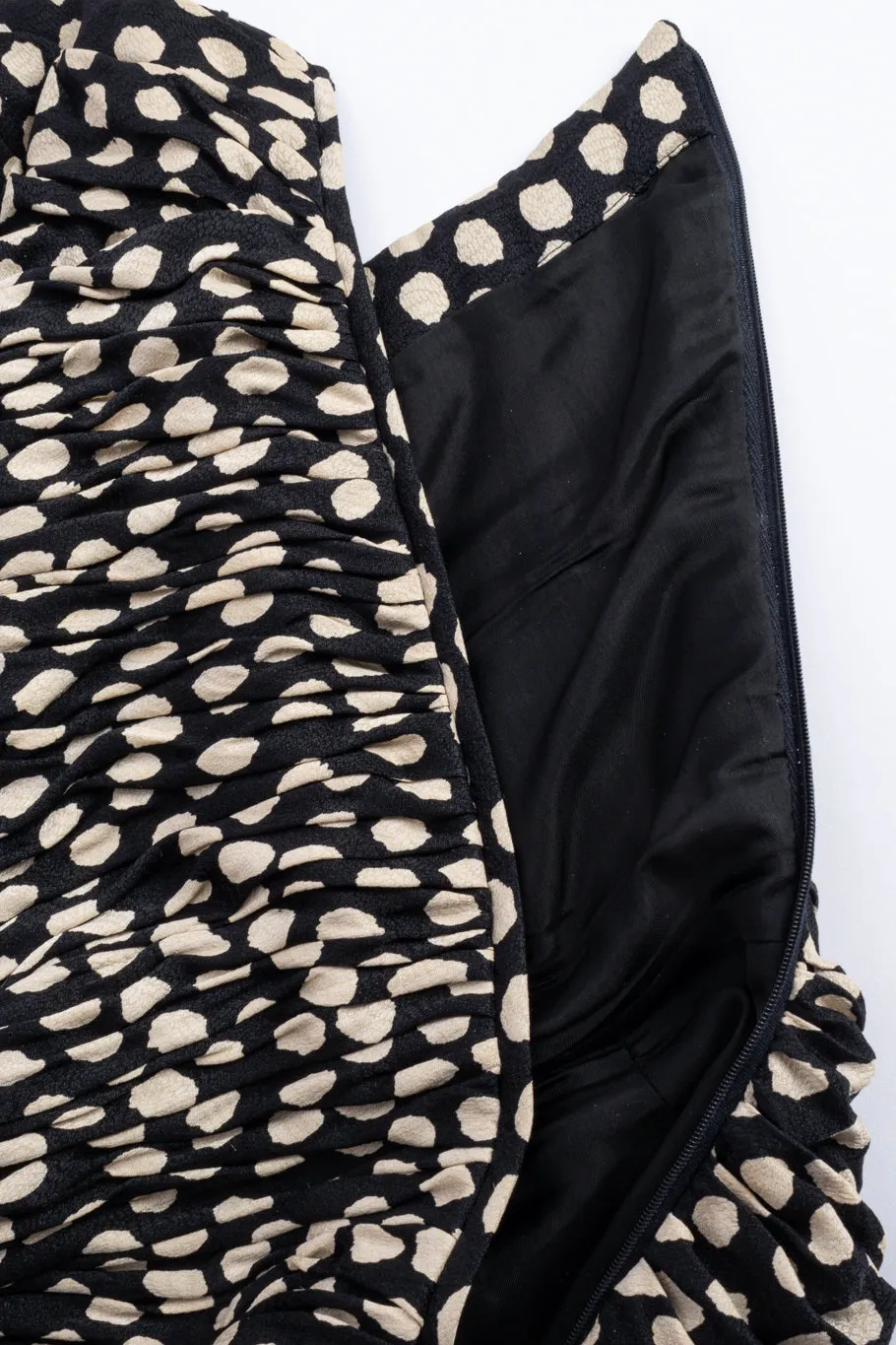 Ruched Spot Flounce Dress