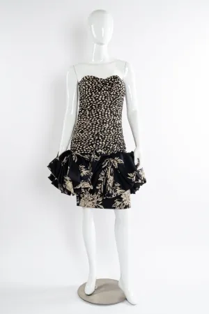 Ruched Spot Flounce Dress