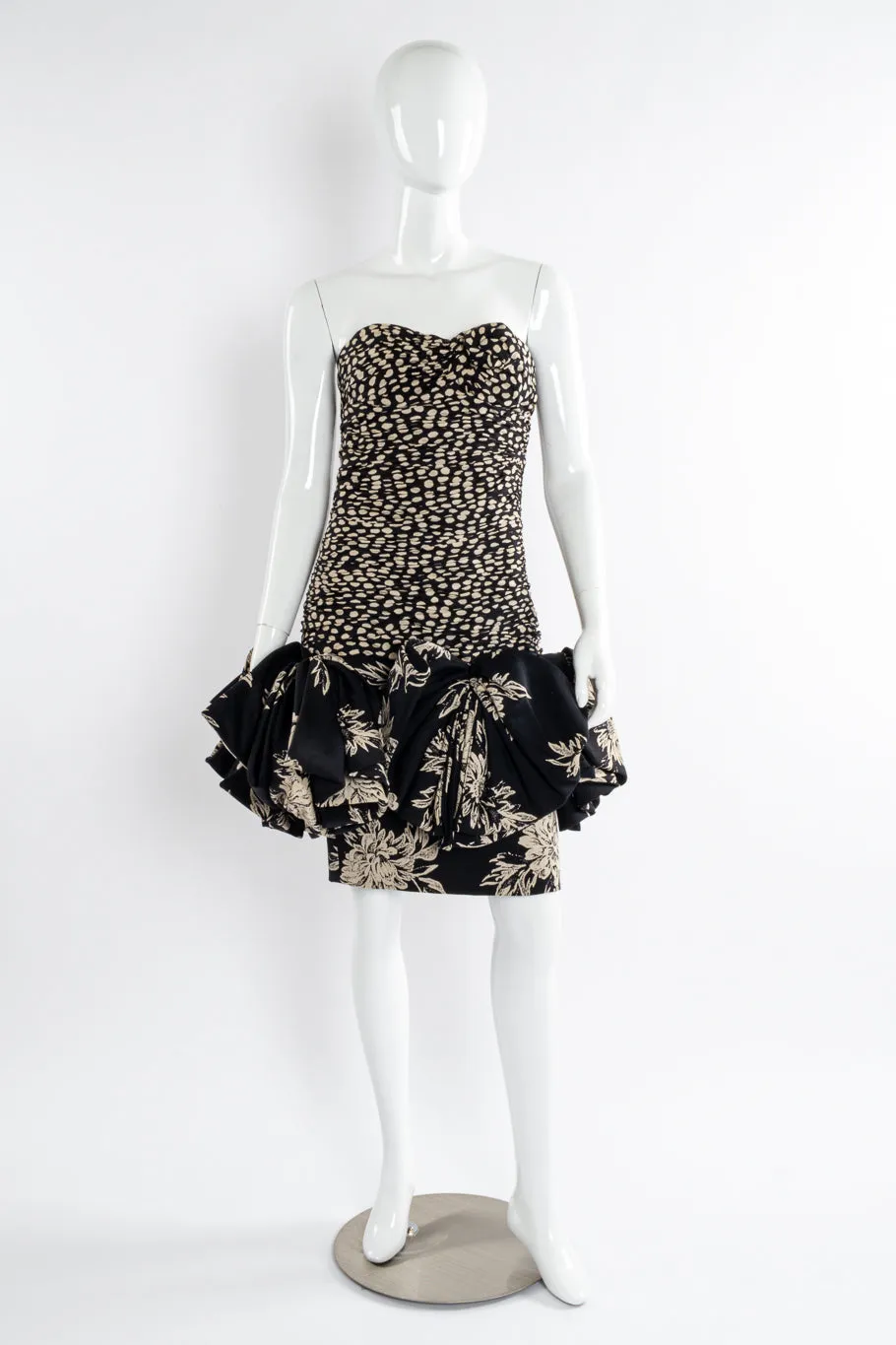 Ruched Spot Flounce Dress