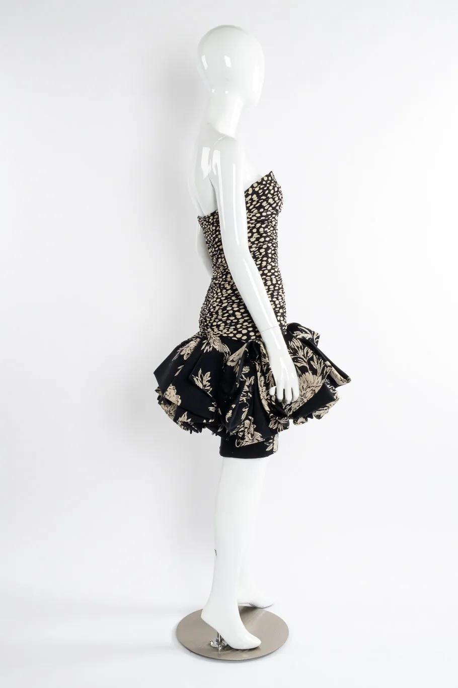 Ruched Spot Flounce Dress