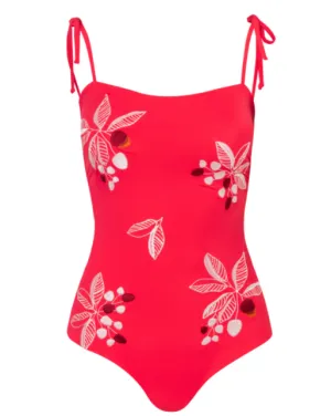 San Juan One Piece Embroidered Salmon