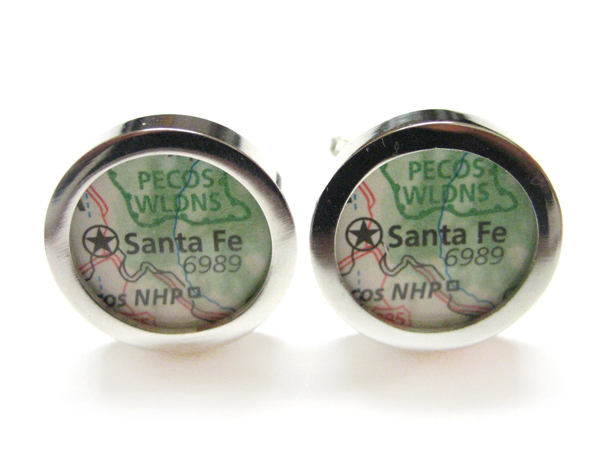 Santa Fe New Mexico Map Cufflinks