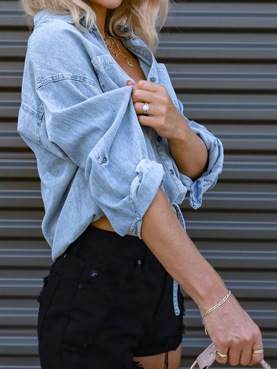 Sasha Tie Detail Denim Top