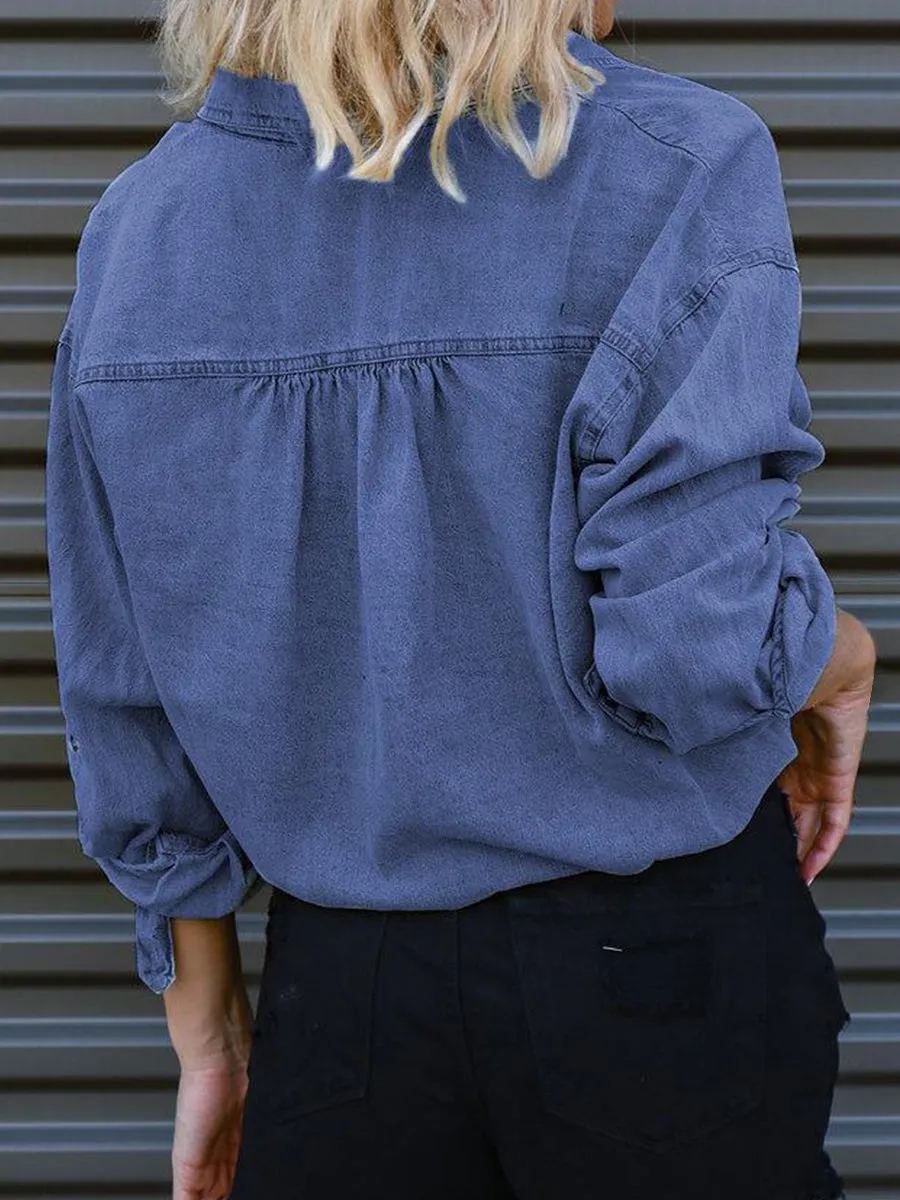 Sasha Tie Detail Denim Top