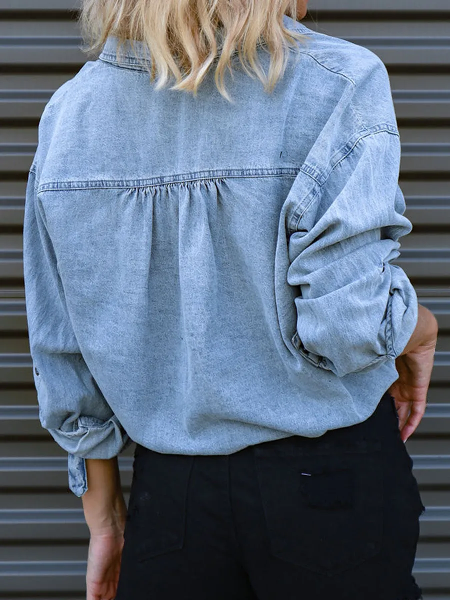 Sasha Tie Detail Denim Top