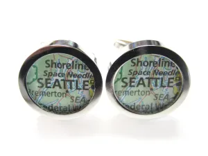 Seattle Washington Map Cufflinks