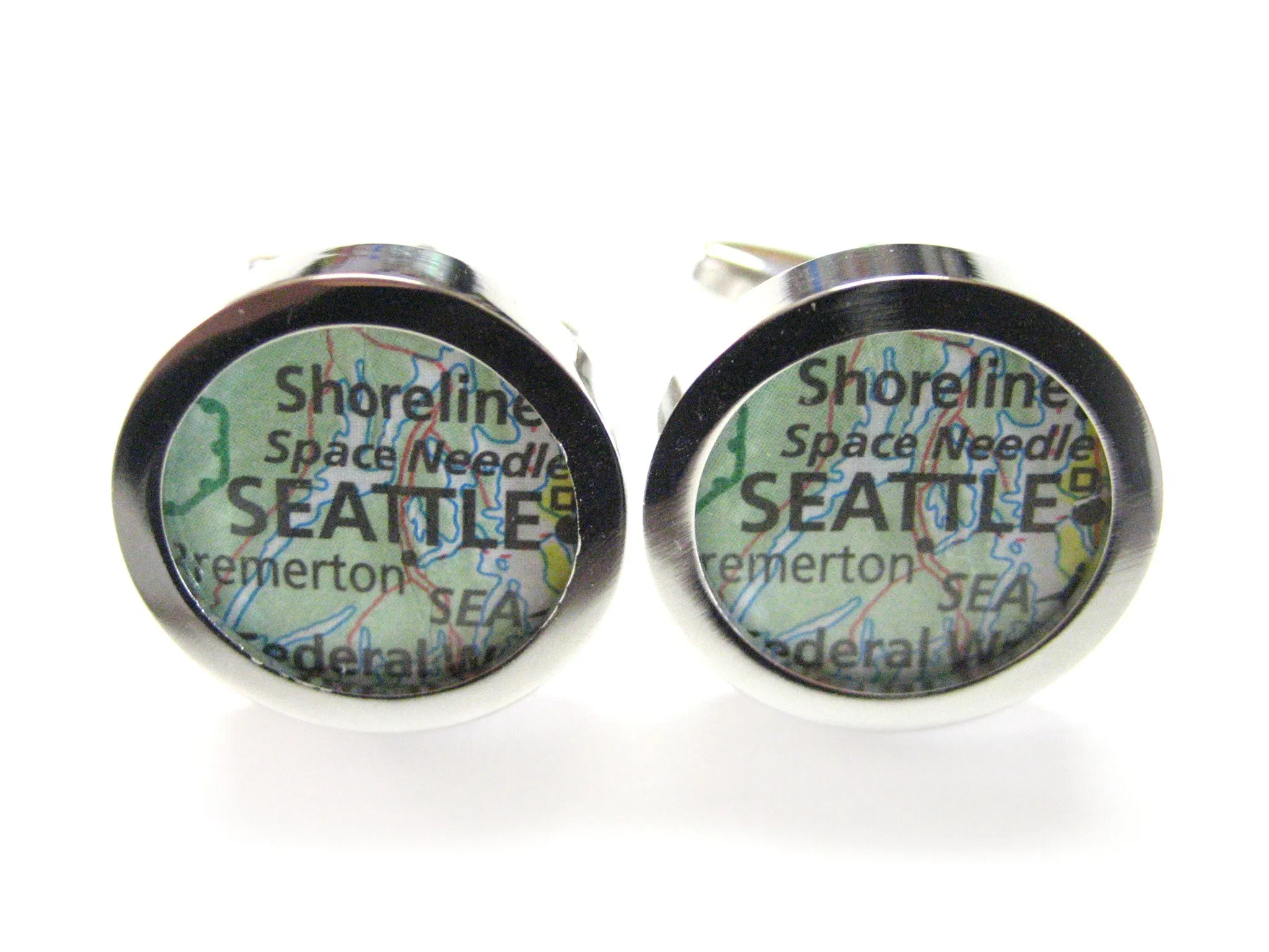 Seattle Washington Map Cufflinks