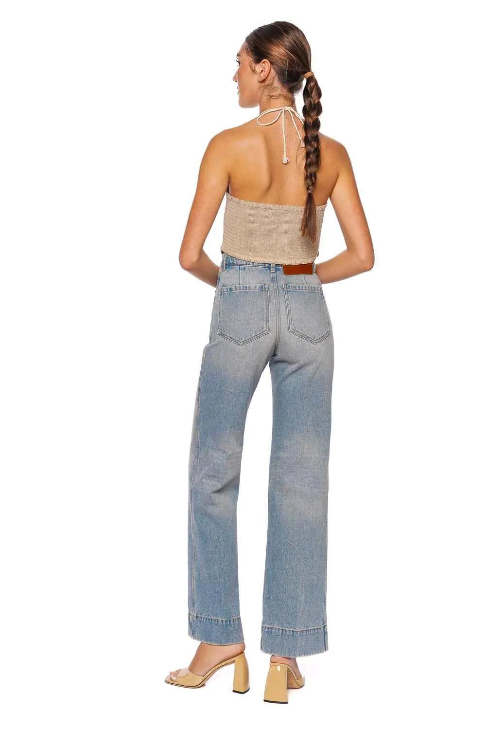 Serenity Embroidered Scallop Halter Top