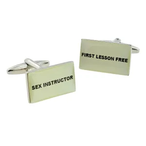 Sex Instructor - First Lesson Free Cufflinks