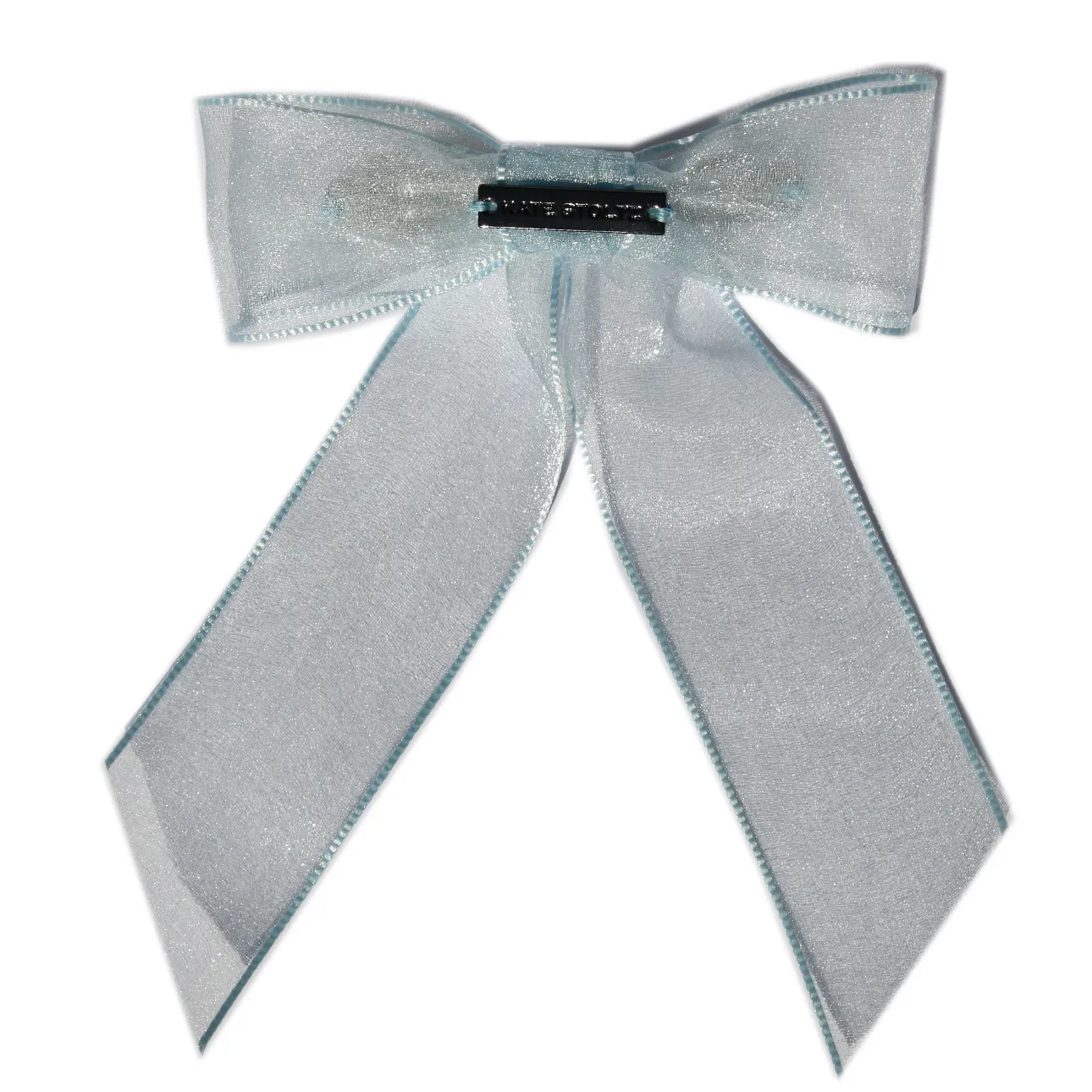 Shimmery Blue Organza Hair Bow Clip / Variants