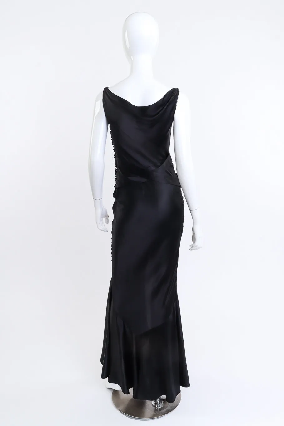 Silk Emblem Belt Bias Dress