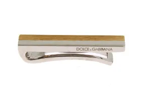 Silver Brass Branded Tie Clip