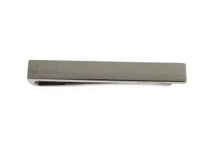 Silver Brass Branded Tie Clip