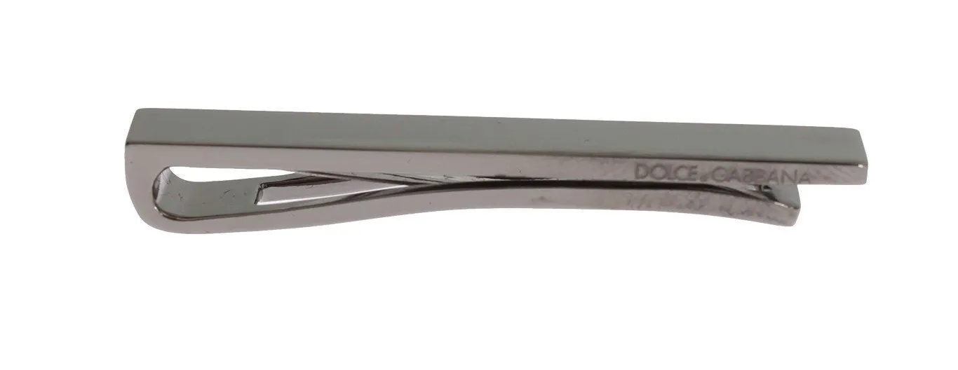 Silver Brass Branded Tie Clip