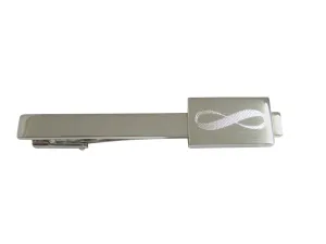 Silver Toned Etched Mathematical Infinity Google Googol Symbol Pendant Square Tie Clip