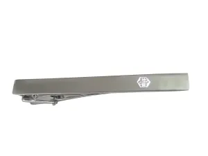 Silver Toned Etched Paramedic Star of Life Symbol Square Tie Clip