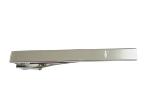 Silver Toned Etched Small Caduceus Medical Symbol Square Tie Clip