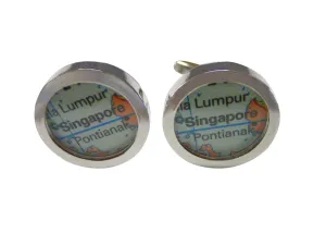 Singapore Map Cufflinks
