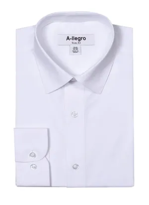 Slim Fit Cotton Convertible Cuff Dress Shirt White S-S100
