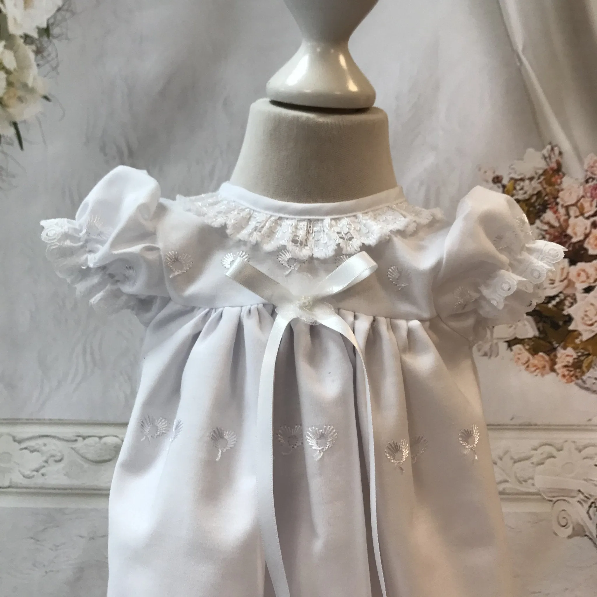 Small Baby Christening Gown and Bonnet