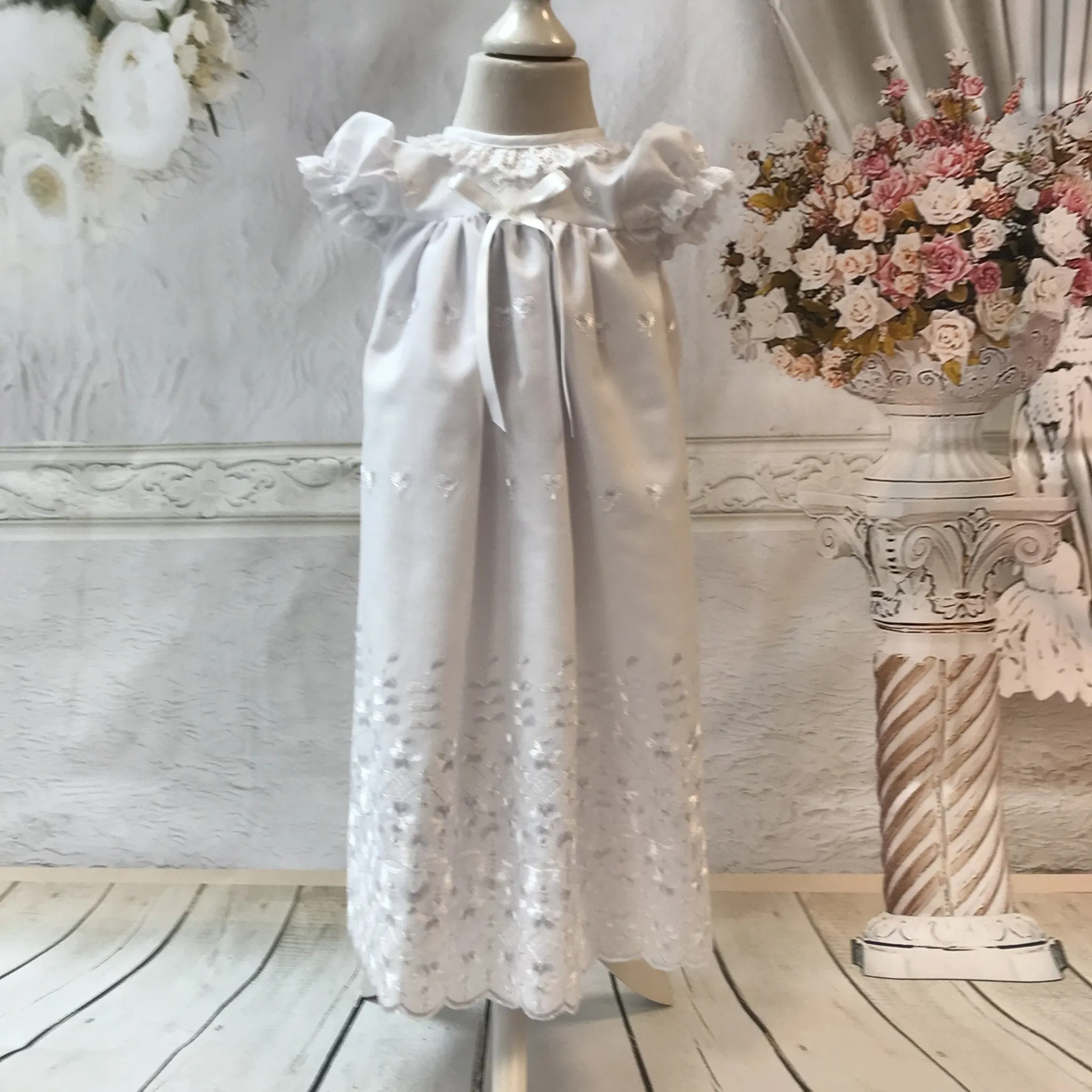Small Baby Christening Gown and Bonnet