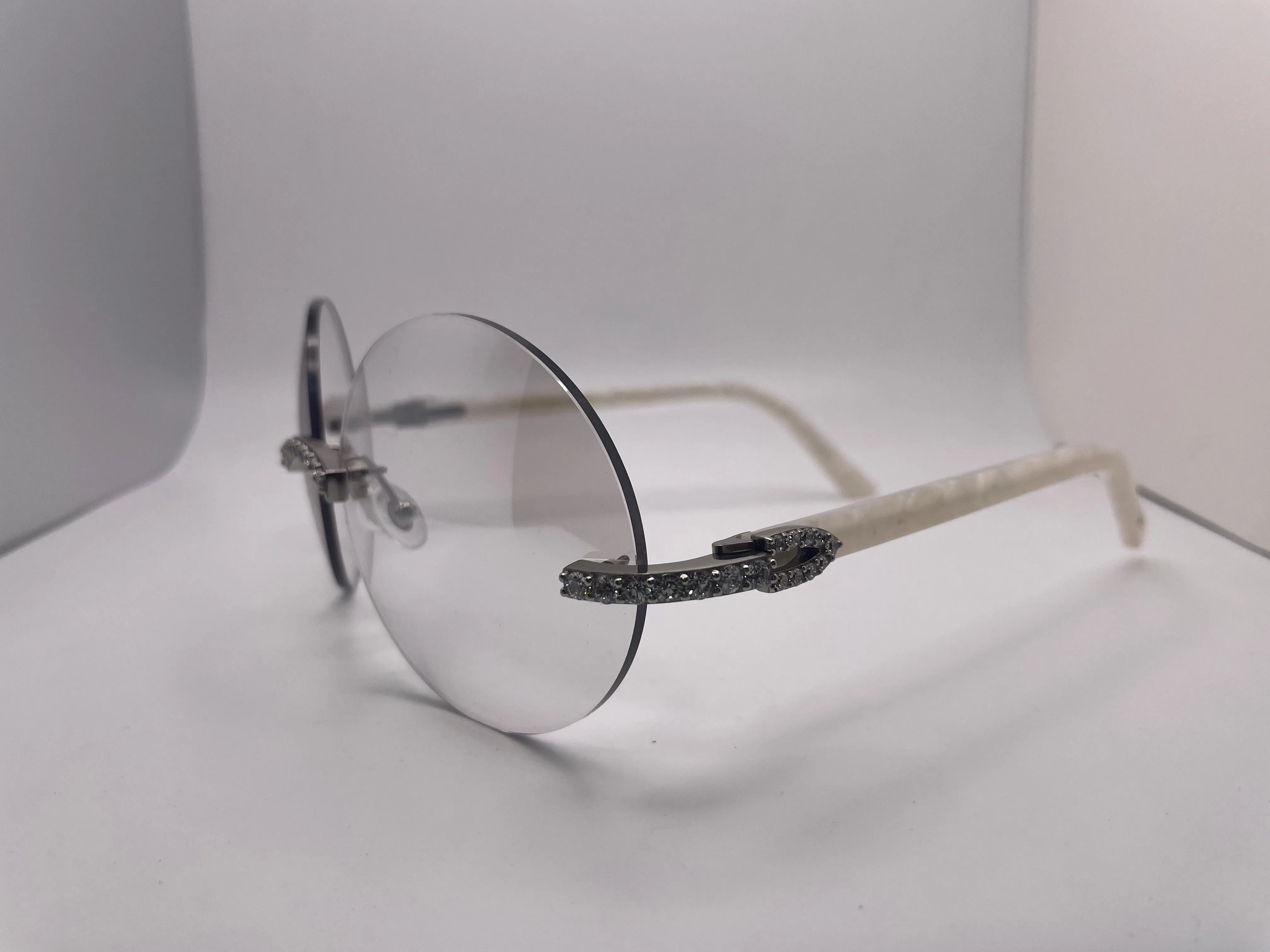 Small C Decor - Silver White Marbles w/ Clear #1 Oval Lenses