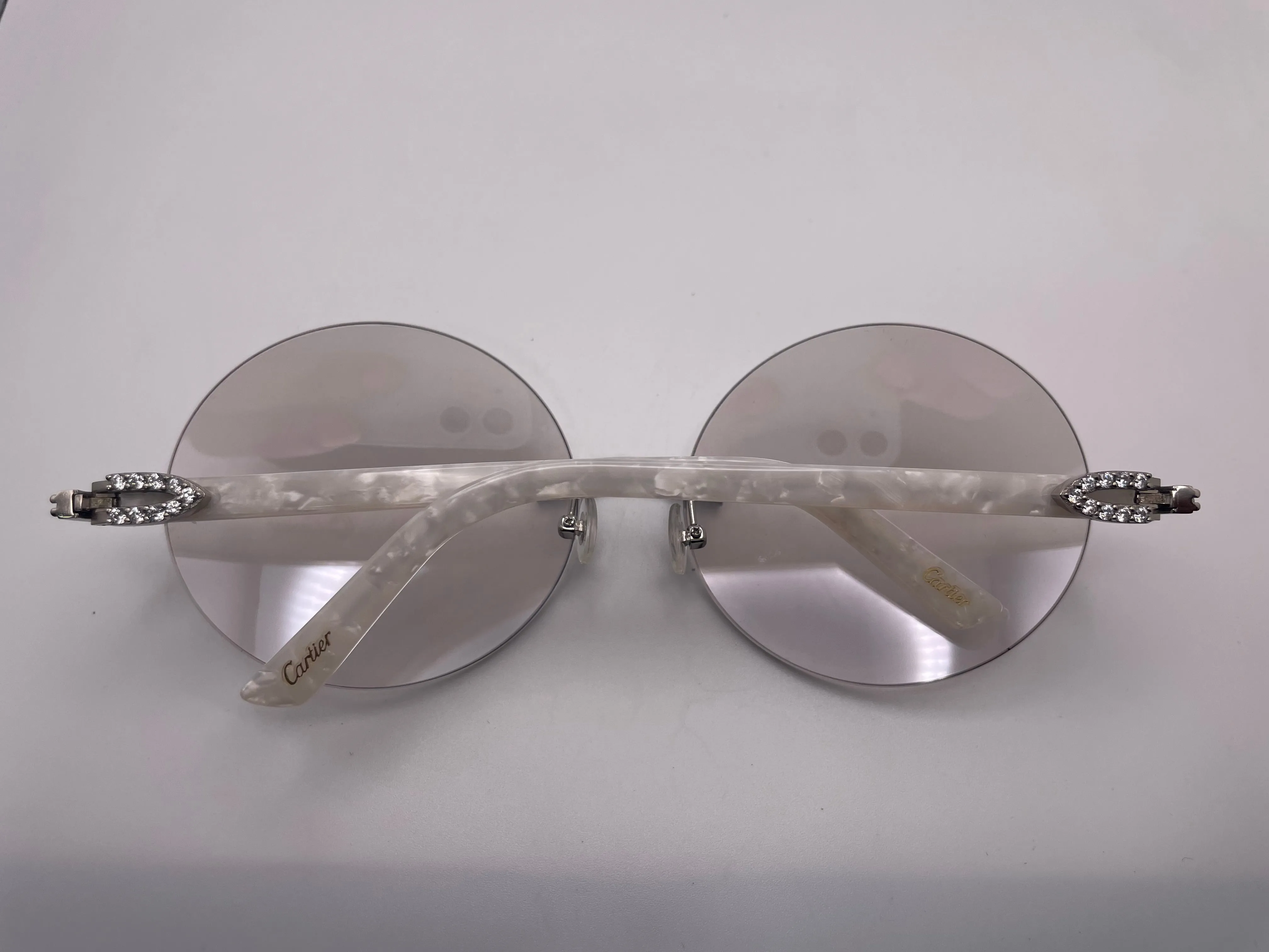 Small C Decor - Silver White Marbles w/ Clear #1 Oval Lenses