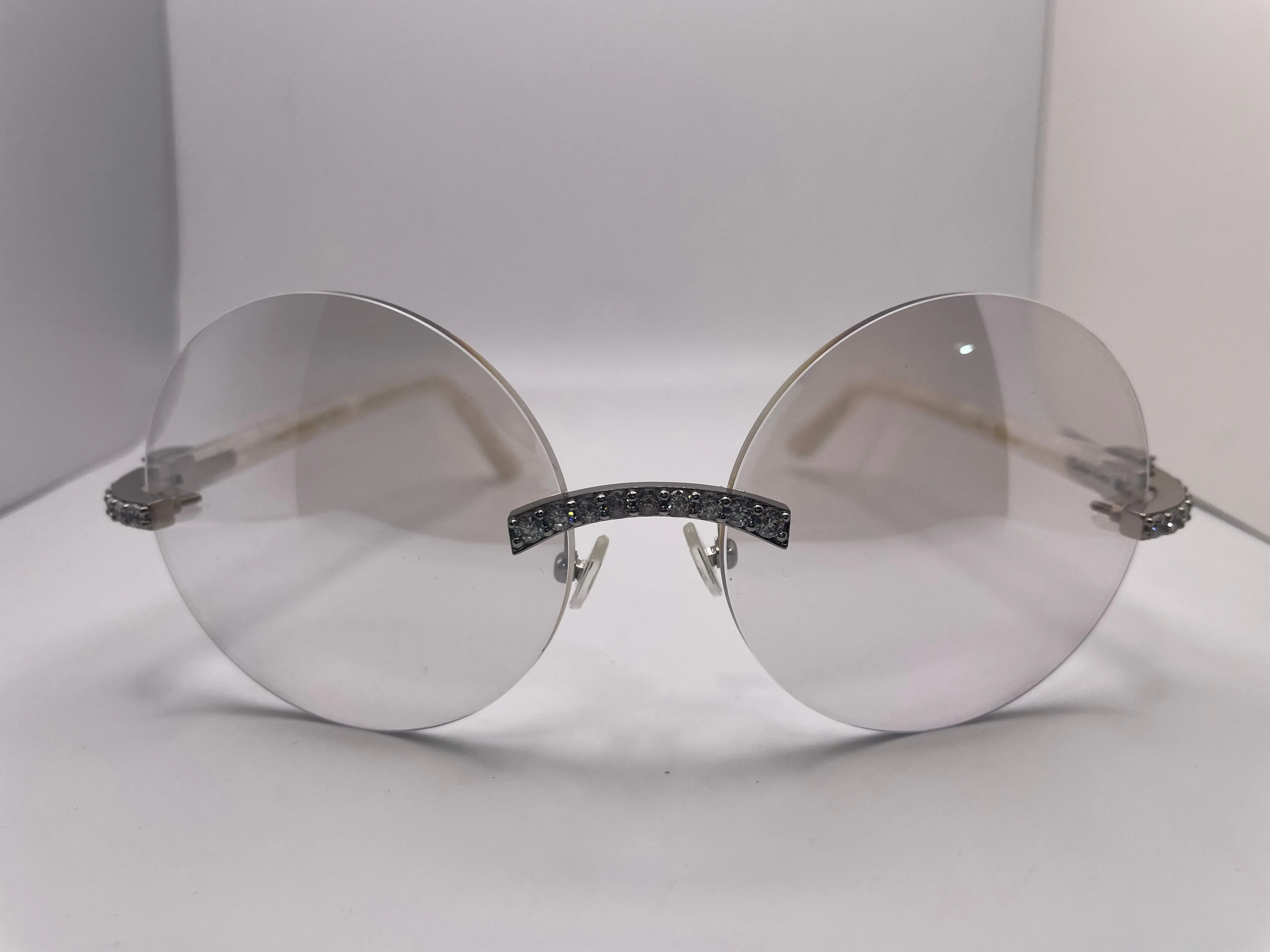 Small C Decor - Silver White Marbles w/ Clear #1 Oval Lenses
