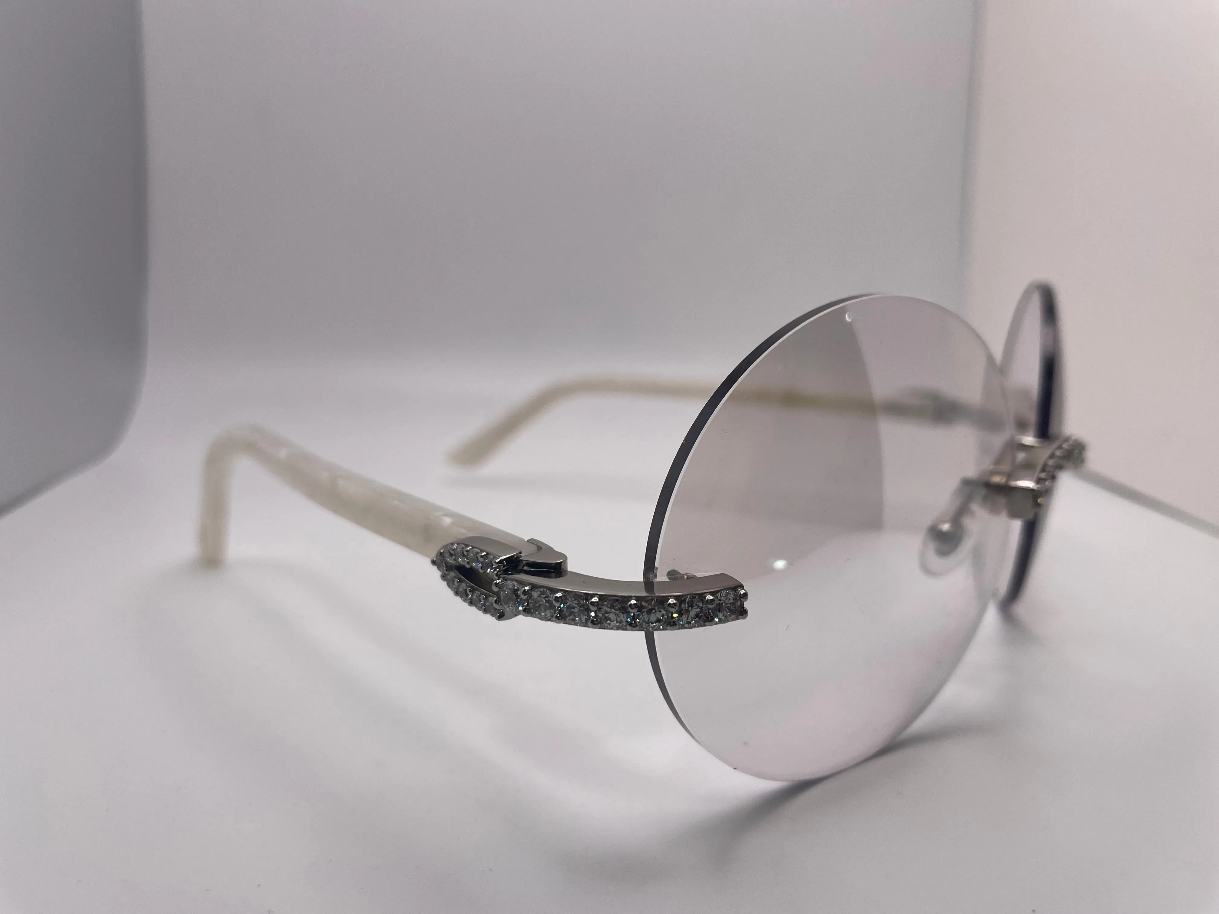 Small C Decor - Silver White Marbles w/ Clear #1 Oval Lenses