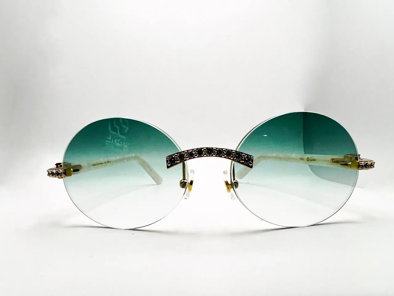Small Decor C White Marbles with 5 pc prog set .10 pointers #1 Oval Seaweed Green Lenses