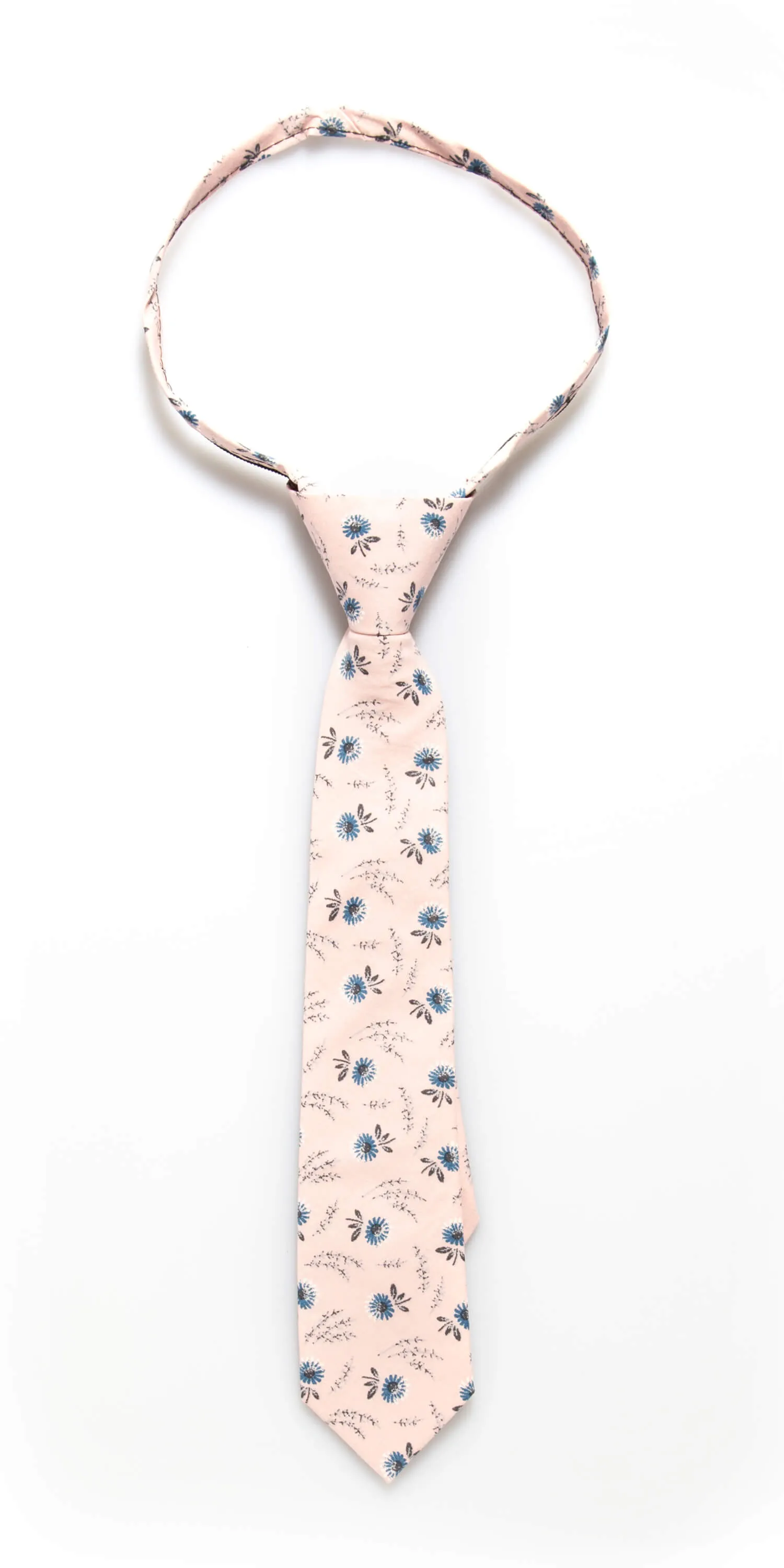 Soft Pink Floral Zipper Tie