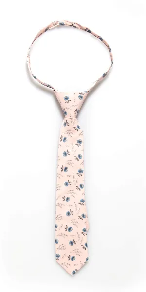 Soft Pink Floral Zipper Tie