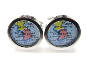 South Korea Map Cufflinks