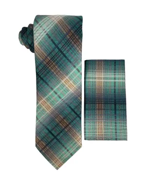 Stacy Adams Geo Tie and Handkerchief - Teal