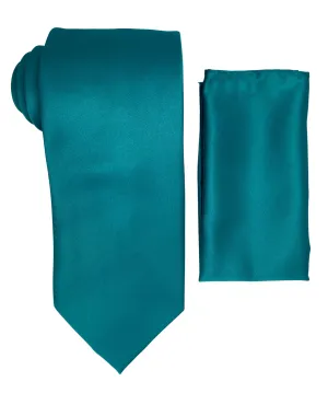 Stacy Adams Solid Tie and Handkerchief - Teal