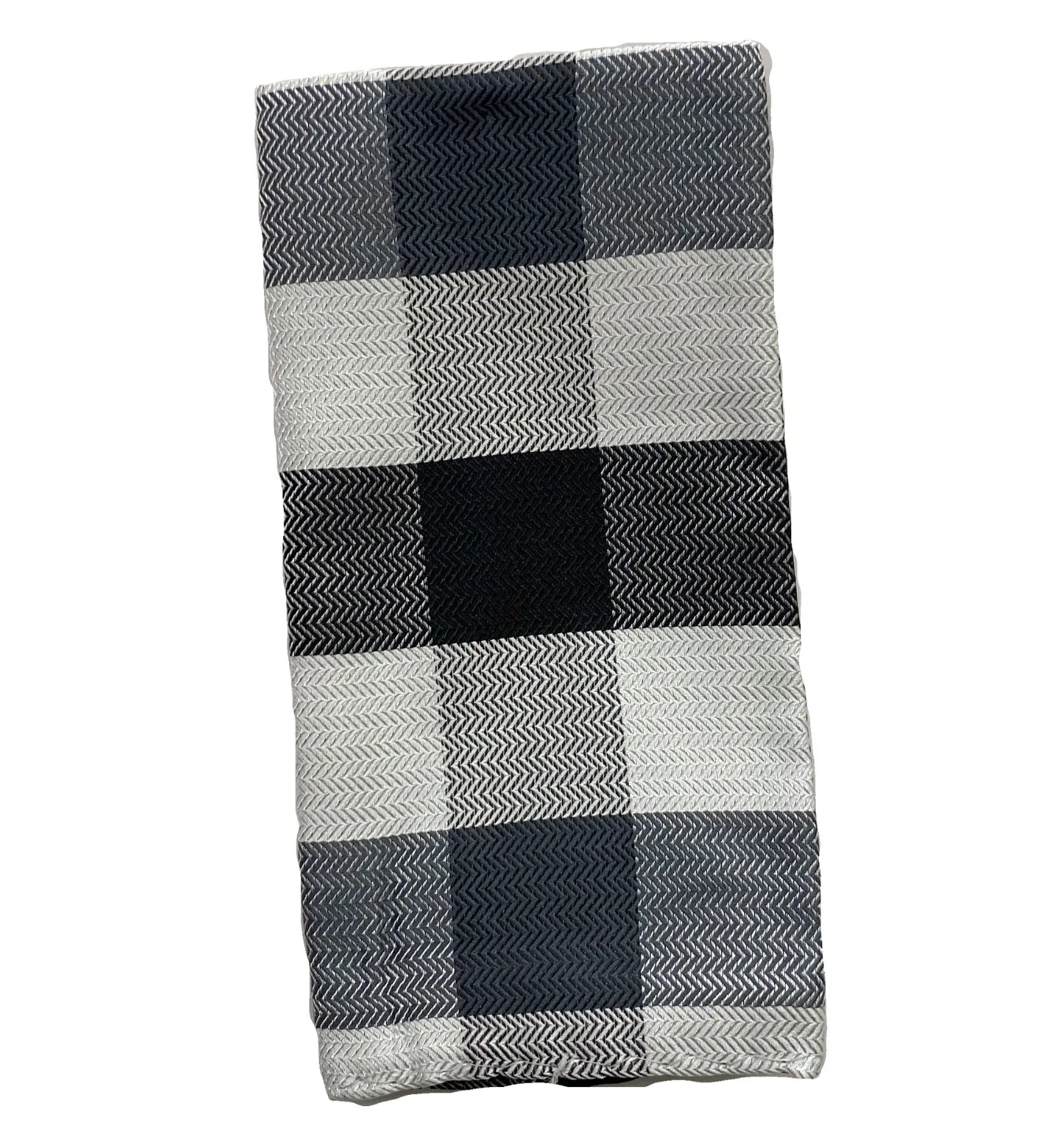 Stacy Adams Tie and Handkerchief - Black Grey and White Check T24