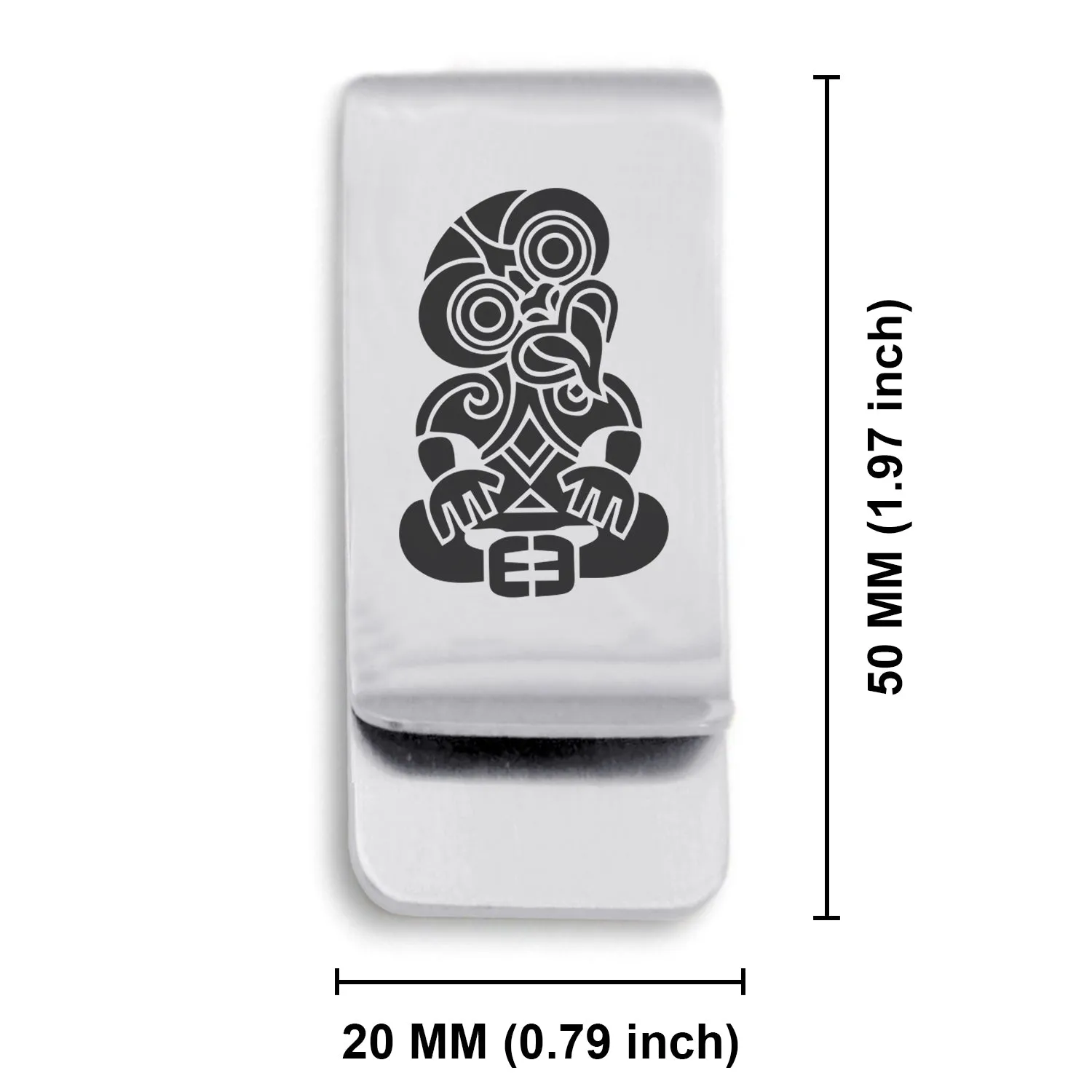 Stainless Steel Hei Tiki Maori Symbol Classic Slim Money Clip