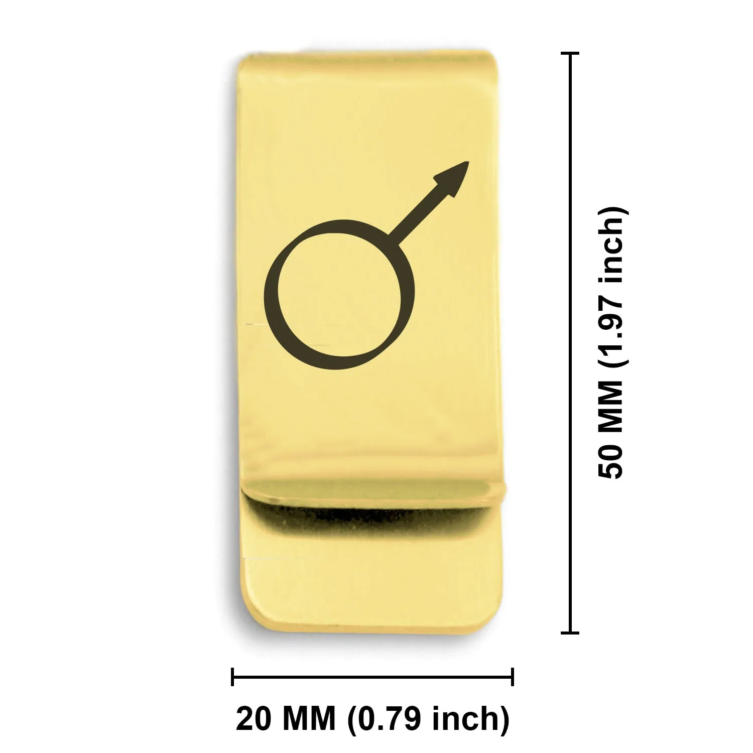 Stainless Steel Iron Alchemical Symbol Classic Slim Money Clip