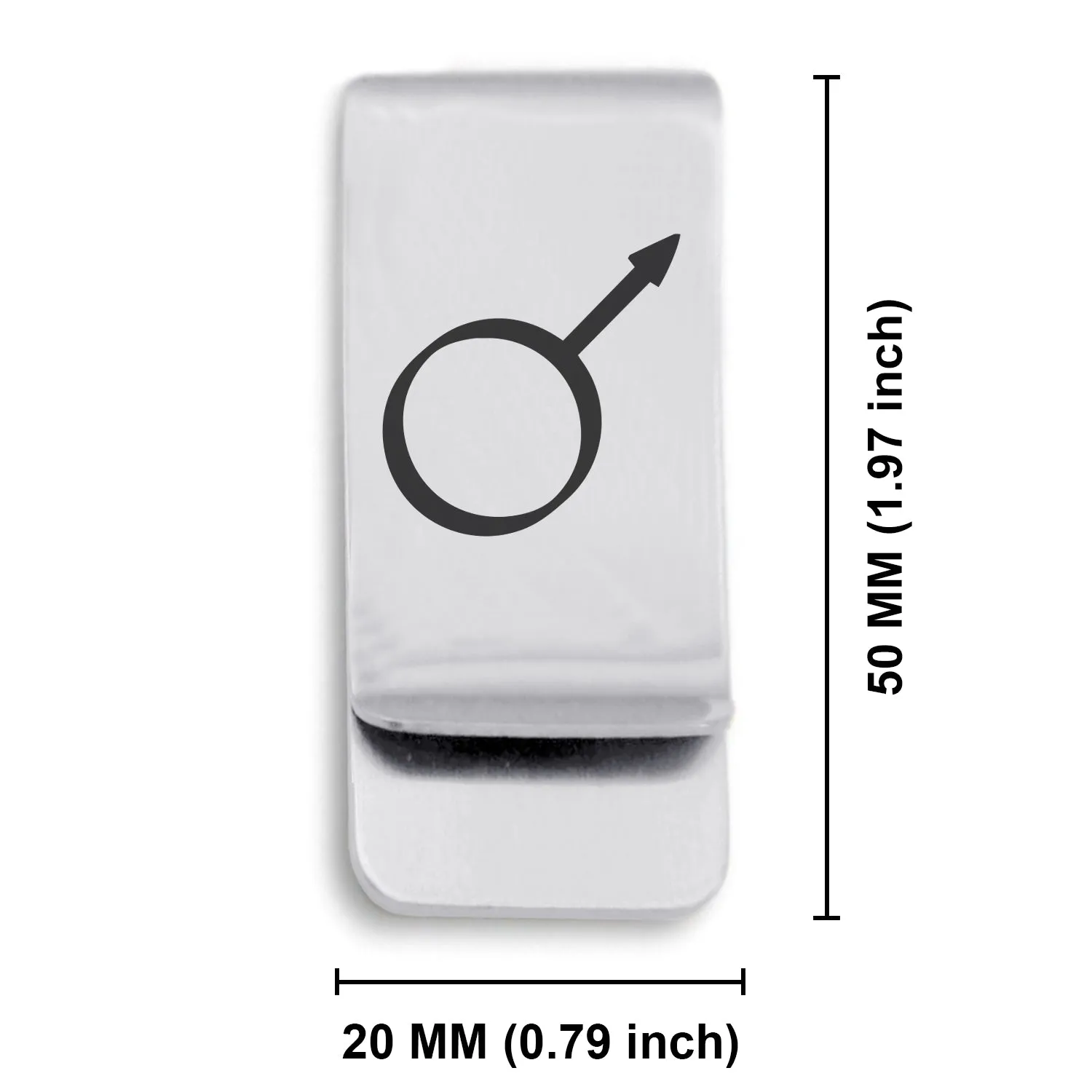 Stainless Steel Iron Alchemical Symbol Classic Slim Money Clip