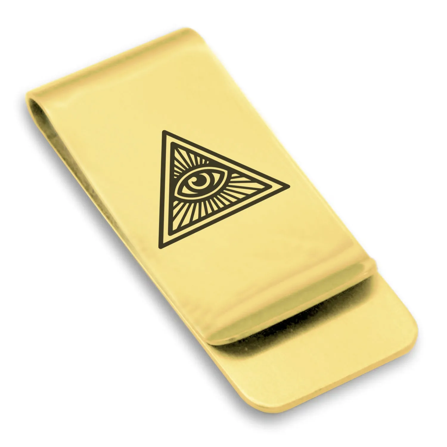 Stainless Steel Masonic All Seeing Eye Symbol Classic Slim Money Clip