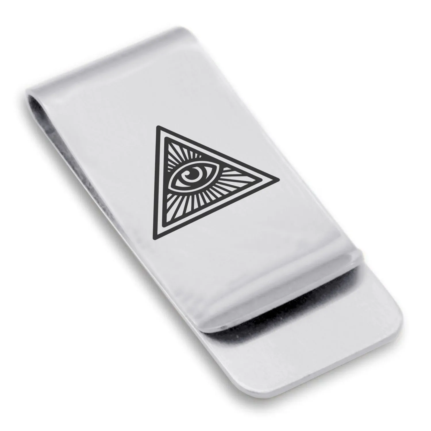 Stainless Steel Masonic All Seeing Eye Symbol Classic Slim Money Clip