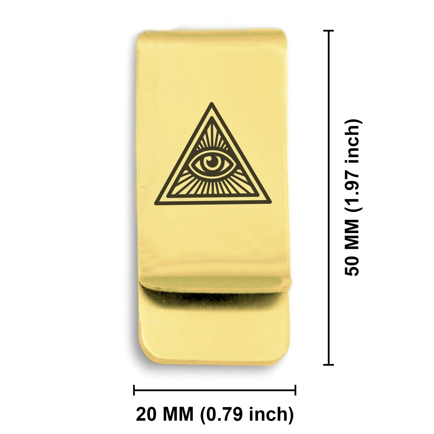 Stainless Steel Masonic All Seeing Eye Symbol Classic Slim Money Clip