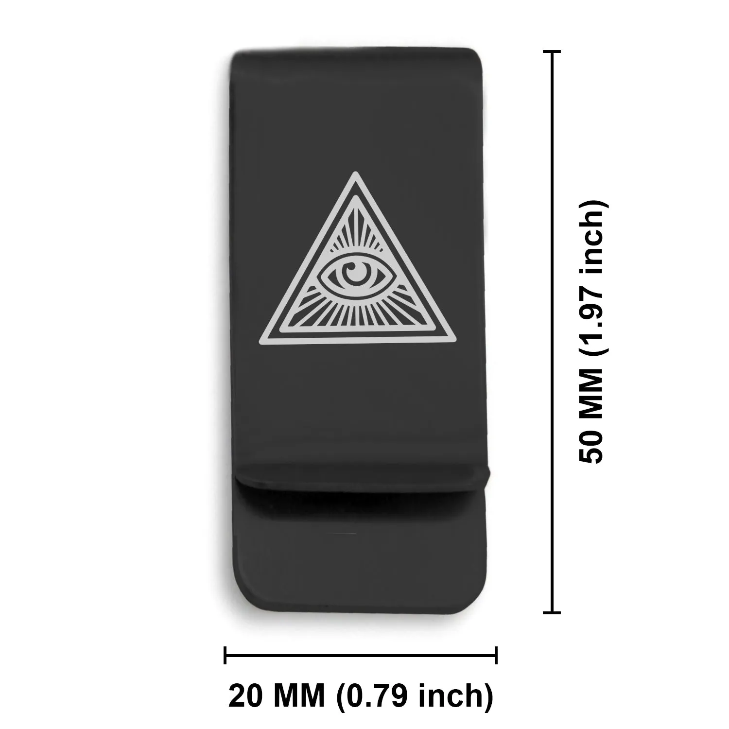 Stainless Steel Masonic All Seeing Eye Symbol Classic Slim Money Clip