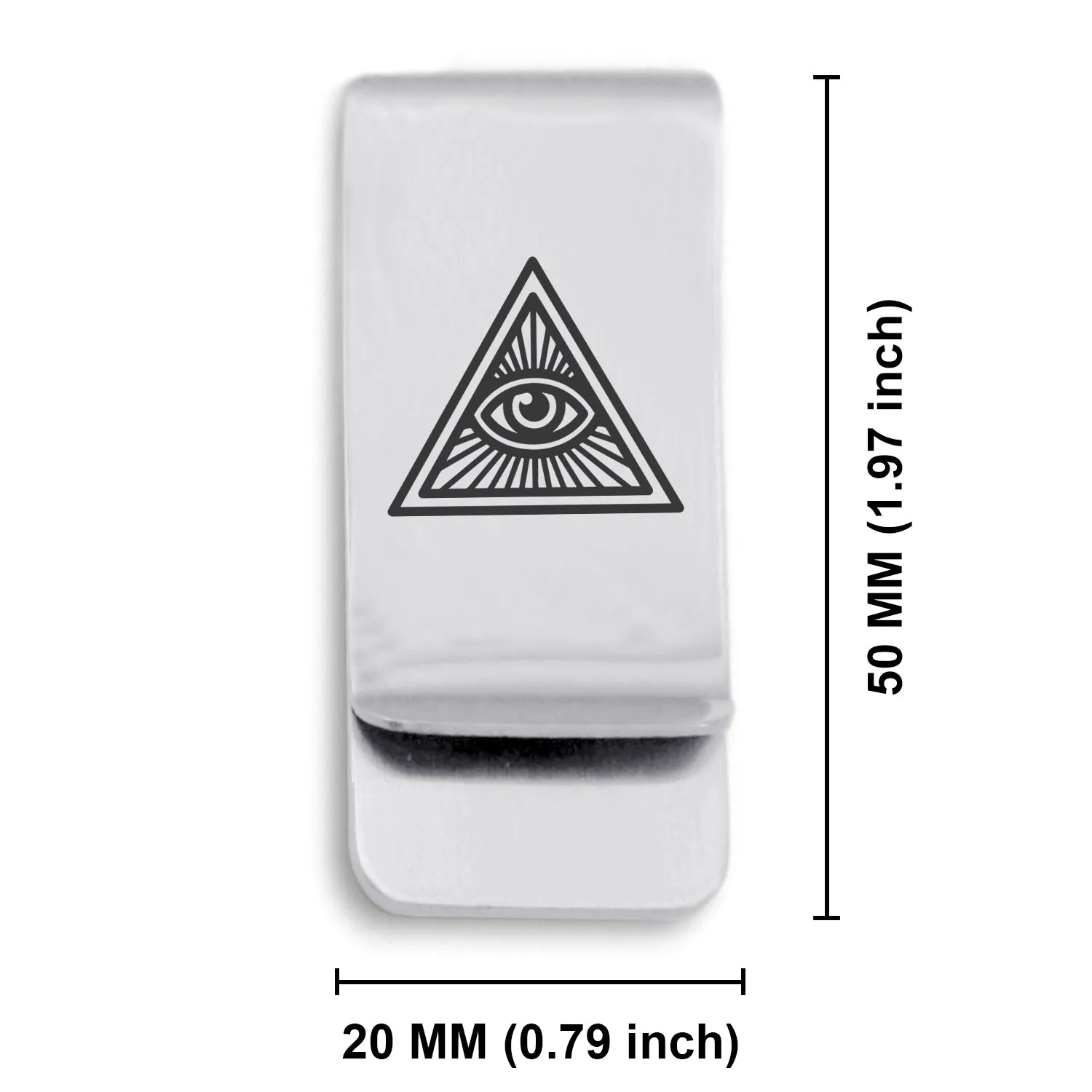Stainless Steel Masonic All Seeing Eye Symbol Classic Slim Money Clip