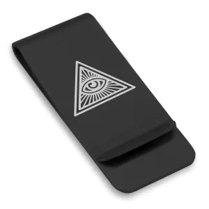 Stainless Steel Masonic All Seeing Eye Symbol Classic Slim Money Clip