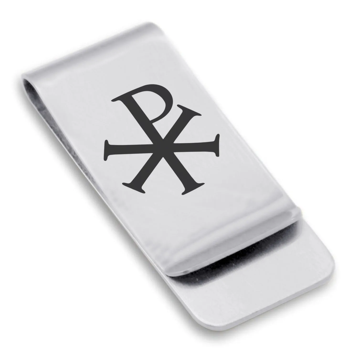 Stainless Steel Religious Chi Rho Classic Slim Money Clip